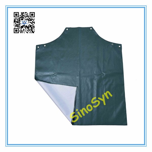 FQ1744 Single Side PVC Acid-Proof Apron Working Safty Protective Waterproof 48inch--Green